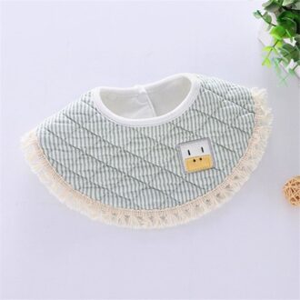 Katoen 360 Graden Ronde Slabbetje Continental Baby Speeksel Handdoek Burp Doek Mode Gewatteerde Peuter Eten Waterdichte Bib groen