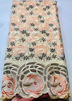 Katoen Afrikaanse Droge Kant Stof Nigeriaanse Kant Stof Zwitserse Voile In Zwitserland Vrouwen Naaien Jurk VSH036 AS PIC1