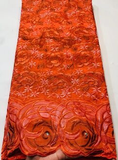 Katoen Afrikaanse Droge Kant Stof Nigeriaanse Kant Stof Zwitserse Voile In Zwitserland Vrouwen Naaien Jurk VSH036 AS PIC3