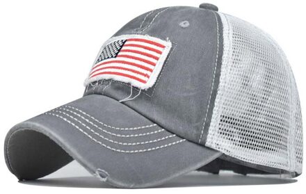 Katoen Baseball Cap Mannen Vrouwen Hip Hop Mesh Hoed Tie-Geverfd Zonnehoed Mannen Vrouwen Zomer Mesh Cap Baseball caps Gorras grijs