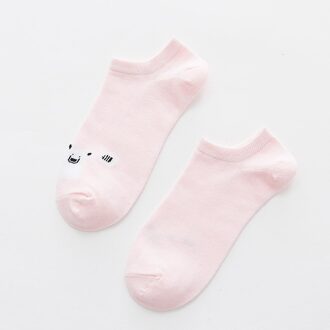 Katoen dier patroon comfortabele meisje vrouwen boot sokken enkel lage vrouwelijke onzichtbare kleur meisje jongen kousen 1 paar = 2 pcs WS100 WS100 roze