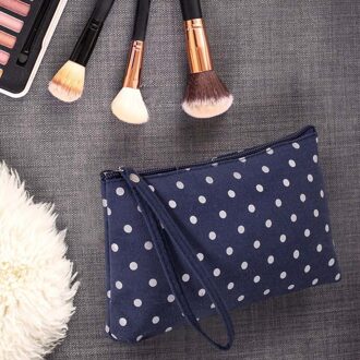 Katoen En Linnen Grote Capaciteit Cosmetische Multifunctionele Travel Cosmetische Tas Organizer Waterdichte Opslag Neceser Opknoping donker blauw