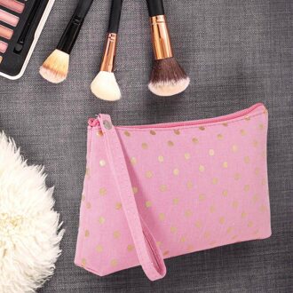 Katoen En Linnen Grote Capaciteit Cosmetische Multifunctionele Travel Cosmetische Tas Organizer Waterdichte Opslag Neceser Opknoping heet roze