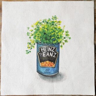 Katoen En Linnen Stof Hand Geverfd Stof Decoratieve Schilderkunst Maaltijd Mat Tas Patroon Kan Bloem blauw can