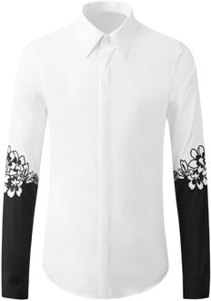 Katoen En Najaar Enkele Breasted Borduren Mannen Lange Mouw Casual Shirts Plus Size Mlxl 2XL 3XL 4XL