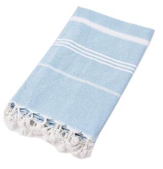 Katoen Extra Grote Turkse Badhanddoek Met Kwasten Reizen Camping Shawl Beach Gym Zwembad Deken Vrouwen Winter Sjaal 100x180cm Blauw
