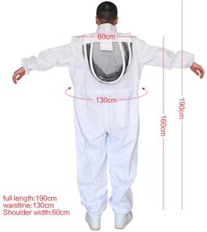 Katoen Full Body Bijenteelt Kleding Sluier Kap Hoed Kleding Jacket Beschermende Bijenteelt Pak Imkers Bee Pak Apparatuur Xl