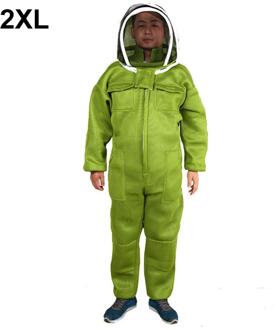 Katoen Full Body Bijenteelt Kleding Sluier Kap Hoed Kleding Jacket Beschermende Bijenteelt Pak Imkers Bee Pak Veiligheid Kleding groen / XL
