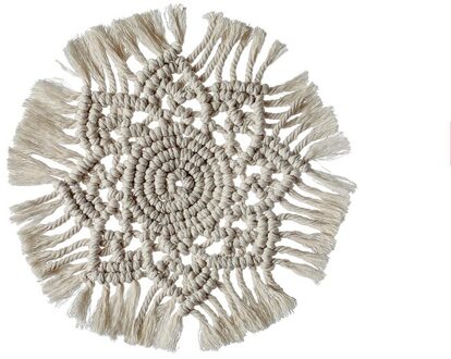 Katoen Geweven Macrame Coaster Cup Pad Bohemen Tafel Mat Katoen Gevlochten Isolatie Matten Voor Keuken Decoratie Interieur