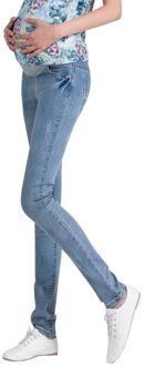 Katoen Jeans Moederschap Broek Voor Zwangere Vrouwen Kleding Zwangerschap Broek Hoge Taille Denim Skinny Jeans Leggings Moederschap lucht blauw / Xl