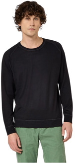 Katoen Kasjmier Crewneck Sweater Massimo Alba , Black , Heren - Xl,L,M,S