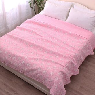 Katoen katoen zomer quilt zand wassen Filippijnse kant lotusblad airconditioning quilt dunne dekbed kleine bloemen zomer quilt Rood