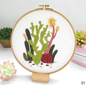 Katoen Kruissteek Borduren Kit Diy Cactus Hart Liefde Bloemen Borduurwerk Kit Handwerk Schilderij Borduurwerk Hoepel Home Decor 01