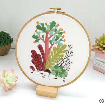 Katoen Kruissteek Borduren Kit Diy Cactus Hart Liefde Bloemen Borduurwerk Kit Handwerk Schilderij Borduurwerk Hoepel Home Decor 03