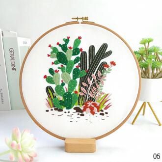 Katoen Kruissteek Borduren Kit Diy Cactus Hart Liefde Bloemen Borduurwerk Kit Handwerk Schilderij Borduurwerk Hoepel Home Decor 05