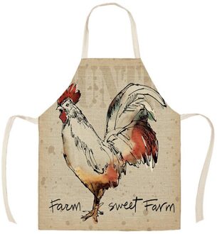 Katoen Linnen Boerderij Kleurrijke Cock Schorten Voor Keuken 53*65Cm Thuis Koken Bakken Schoonmaken Accessoires WQT289 WQT28902 / 38x47cm kid size