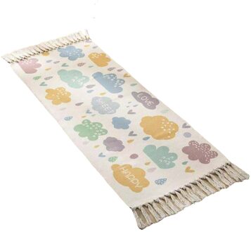 Katoen Linnen Gebied Tapijt Gooien Tapijt Vloer Tapijt Met Kwasten Voor Hal Entry Nachtkastje Woonkamer Tapijt Retro Etnische Stijl Rood