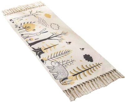 Katoen Linnen Gebied Tapijt Gooien Tapijt Vloer Tapijt Met Kwasten Voor Hal Entry Nachtkastje Woonkamer Tapijt Retro Etnische Stijl wit