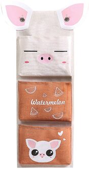 Katoen Linnen Muur Opknoping Opbergtas Zakken Muur Deur Pouch Organizer Speelgoed Voor Slaapkamer Badkamer Thuis Kantoor Container 7 Pocket
