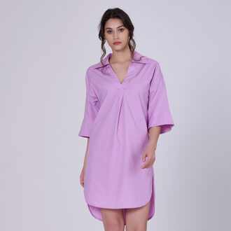 Katoen minimalistisch shirtjurk Roze - XS