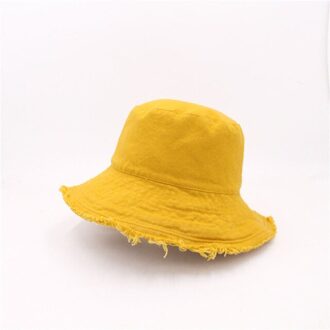 Katoen Omzoomd Visser Cap Zachte Aluminium Draad Vorm Water Wassen Emmer Hoed Vrouwen Vier Seizoenen Effen Uitje Bassin Hoed geel