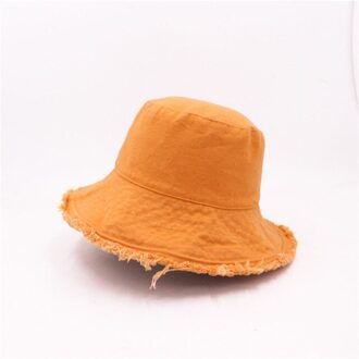 Katoen Omzoomd Visser Cap Zachte Aluminium Draad Vorm Water Wassen Emmer Hoed Vrouwen Vier Seizoenen Effen Uitje Bassin Hoed oranje