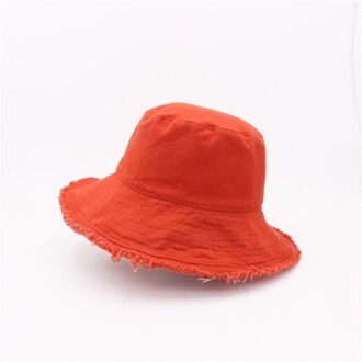 Katoen Omzoomd Visser Cap Zachte Aluminium Draad Vorm Water Wassen Emmer Hoed Vrouwen Vier Seizoenen Effen Uitje Bassin Hoed rood