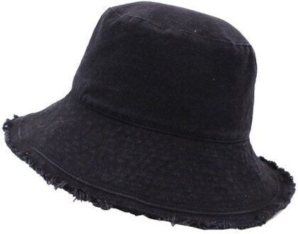 Katoen Omzoomd Visser Cap Zachte Aluminium Draad Vorm Water Wassen Emmer Hoed Vrouwen Vier Seizoenen Effen Uitje Bassin Hoed zwart