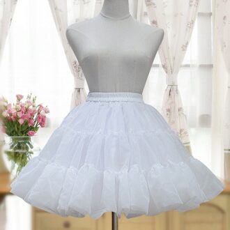 Katoen Organze Hoopless Hoepelrok Ruffle Onderrok Prinses Kostuum Meisjes Pluizige Rok Bouffant Lolita Petticoat Voor Vrouwen wit