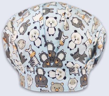 Katoen Pet Shop Frosted Hoeden Scrubs Hoeden Bouffant Chirurgische Hoeden Schoonheidssalon Scrubs Caps Verstelbare Scrubs Cap Voor Lang Haar I015