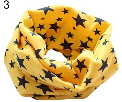Katoen Sterren Print Ring Sjaals voor kinderen Warmer Sjaal Herfst Winter Kids Jongens Meisjes Halsdoek Kraag Hoed Masker Geel