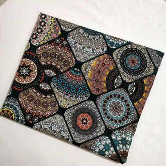 Katoen Stof Overvloedige Geometrie Afrikaanse Stijl Groen Sqaure Patronen Stof Naaien Doek Jurk Kleding Textiel Tissue Patchwork