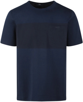 Katoen Stretch Scuba T-Shirt Herno , Blue , Heren - 2Xl,Xl,L