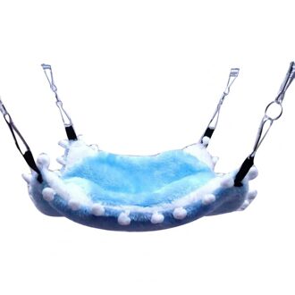 Katoen Suiker Zweefvliegtuig Hamster Dubbeldeks Hangmat Kleine Huisdier Opknoping Eekhoorn Slaapzak Drie Kleur Vogels Warm Houden Rusten nest Blauw / S