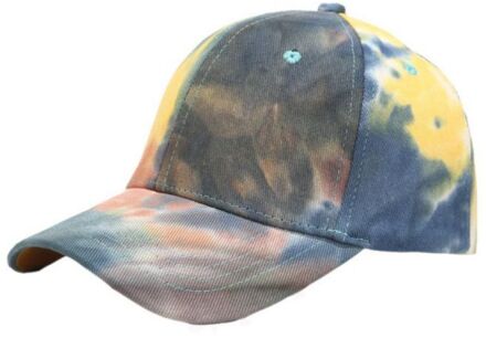 Katoen Tie-Geverfd Denim Baseball Pet Mannen En Vrouwen Trend Zomer Buiten Vrije Tijd Zonnehoed QJ2612A1