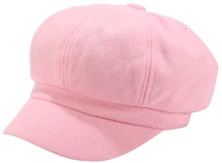 Katoen Vrouwen Baret Herfst Winter Achthoekige Cap Hoeden Stijlvolle Kunstenaar Schilder Newsboy Caps Zwart Grijs Baret Hoeden sombrero mujer Roze