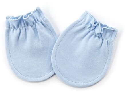 Katoenen Baby Anti Krassen Handschoenen Bescherming Gezicht Baby Wanten Handschoen Zuigeling Accessoire Pasgeboren Anti Krassen Wanten Baby Prop blauw