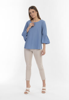 katoenen blouse iridia Blauw - XL