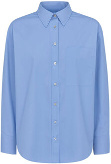 Katoenen blouse Poppy  blauw - M,XL,