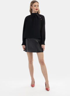 katoenen blouse Zwart