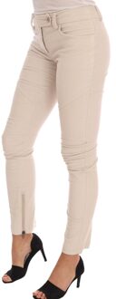 Katoenen Broek Met Rits in Bikerstijl Huidkleurig - EU 40 / UK 12