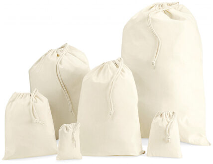 Katoenen canvas opbergzak/waszak met afsluitkoord - Pakket van 30x stuks - 49 x 75 cm - 38 liter - n