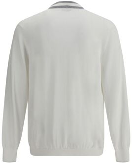 Katoenen Cardigan Met Grijze Strepen - maat Wit