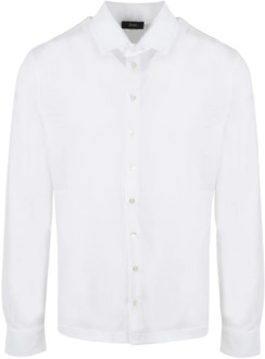 Katoenen Crepe Jersey Shirt Herno , White , Heren - 2Xl,Xl,L,M,S,3Xl