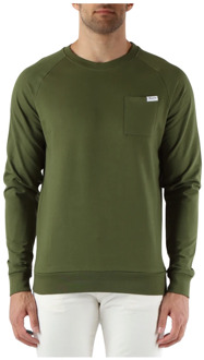 Katoenen Crewneck Active Pocket Sweatshirt Aquascutum , Green , Heren - L,M