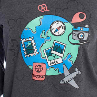 Katoenen damespyjama met lange mouwen KLP1 Grijs