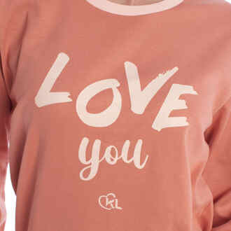 Katoenen damespyjama met lange mouwen KLP1 Rood - 3XL