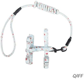 Katoenen Doek I-Vormige Katten Harness Leash Set Kat Kitten Borstband Verstelbare Huisdieren Trekkabel Dierbenodigdheden C42 blauw / S