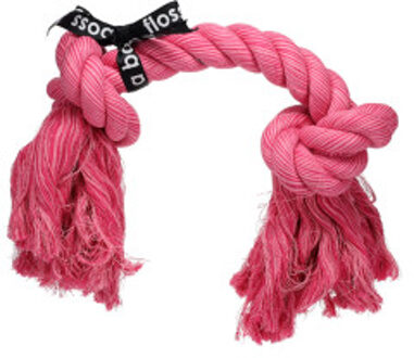 Katoenen flostouw roze voor de hond 40 cm