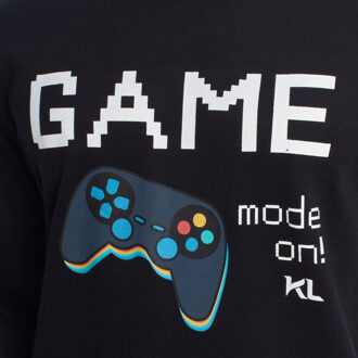 Katoenen herenpyjama met lange mouwen KLP4 Blauw